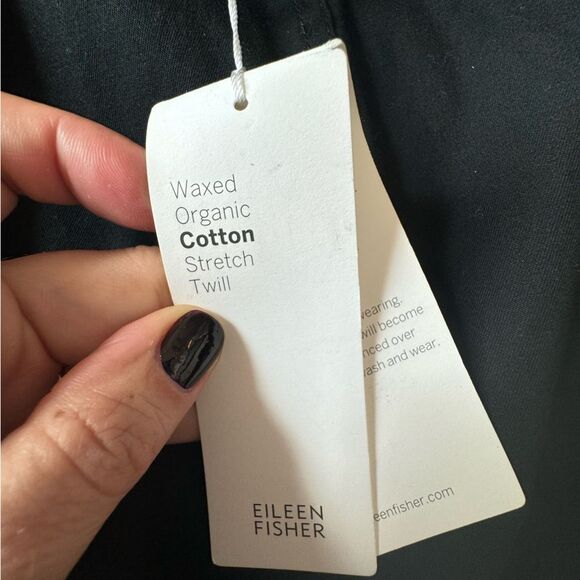 New Eileen Fisher Moto short zip jacket in waxed organic cotton sz M - Picture 5 of 15